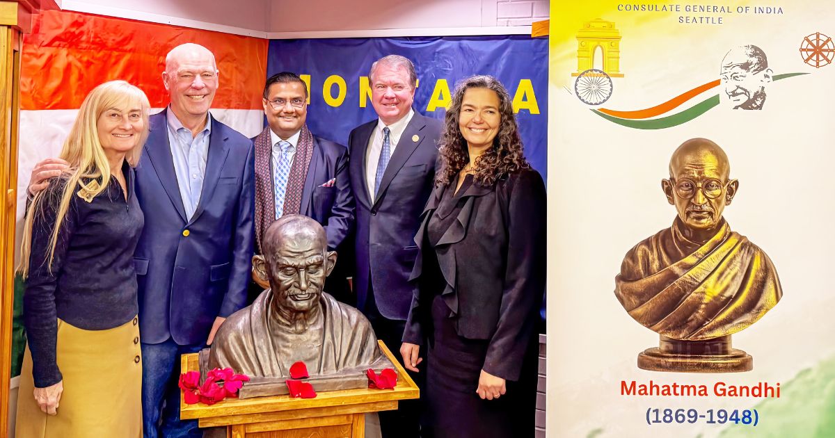 Gandhi Bust Unveiled in Montana, Bolstering India-US Cultural Ties